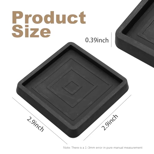 Anxingo 8Pcs 2.5Inch Non-Slip Bed Leg Pads, Rubber Furniture Pad Protector, Furniture Coasters Cups for Hardwood Floors (Black)
