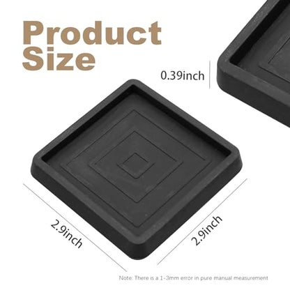 Anxingo 8Pcs 2.5Inch Non-Slip Bed Leg Pads, Rubber Furniture Pad Protector, Furniture Coasters Cups for Hardwood Floors (Black)