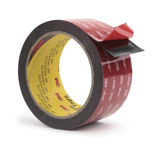 3M Heavy Duty Double Sided Tape 2''x15.4Ft, 5952 Mounting Tape 0.043in Thick Black Adhesive Waterproof Heat Resistant Foam Tape for Automotive Car Home Office Deco Indoor Outdoor - color: Black, size: Width 2"