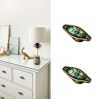 Oval Knobs Zinc Alloy Cabinet Pulls Furniture Knobs Starry Pattern Cupboard Handle Drawer Pulls Solid Metal Kitchen Hardware Handles for Cabinet Drawer Wardrobe (2pcs/Set) - color: Starry, size: Oval