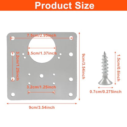 12 PCS Stable Cabinet Hinge Repair Plate Kit, Stainless Steel Brackets Mounting Screws, Protective Repair Board for Kitchen Cabinet, Cupboard Doors and Furniture