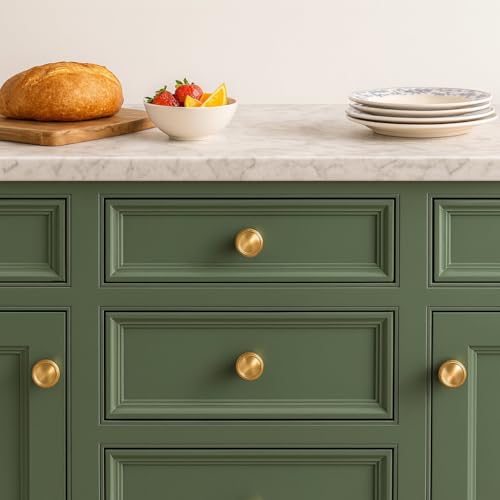 10 Pack Champagne Bronze Cabinet Knobs, 1-1/4 Inch Modern Furniture Hardware Zinc Alloy Knob, Single Hole Hardware Handles Kitchen Cabinet Dresser Knob, Drawer Knobs - color: Champagne Bronze
