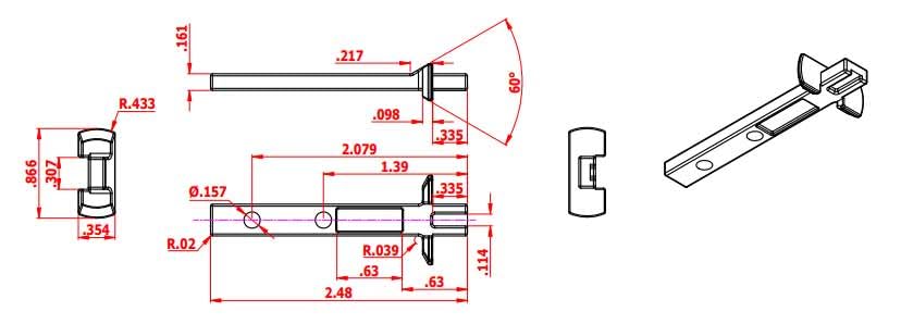 WRS Truth 2-1/2" Silverline Die-Cast Pivot Bar - 4 Pack - color: 2-1/2" Pivot Bar - Die-Cast/Silverline (4 Pack)