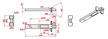WRS Truth 2-1/2" Silverline Die-Cast Pivot Bar - 4 Pack - color: 2-1/2" Pivot Bar - Die-Cast/Silverline (4 Pack)