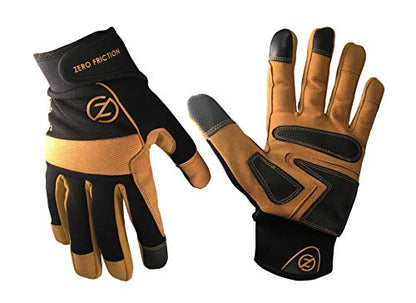 Zero Friction Men's Universal-Fit Dura Palm Work Gloves, tan (WG100003) - color: Tan
