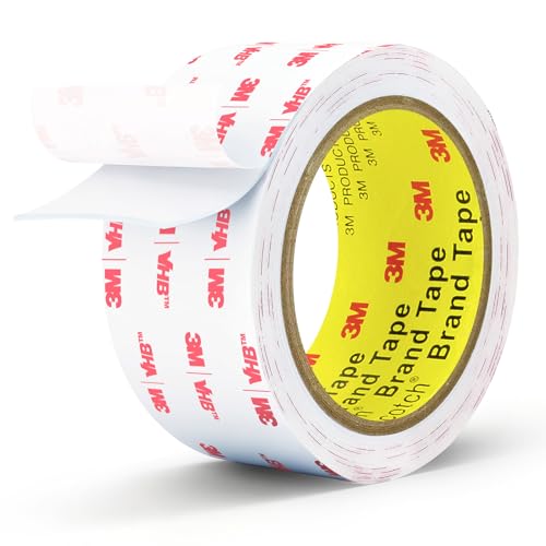 3M Double Sided Tape Heavy Duty, 2" x 9.85FT Removable Mounting Tape for Wall, Extra Strong Foam Tape, Picture Hanging Adhesive Strips Waterproof for Cars, Walls, Home, Office Décor - size: 2in x 9.85ft