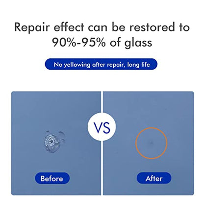 Windshield Repair Kit Applicable to All Models of Windshield, Window Punctate Damage Repair (Single Repairs Set)
