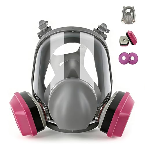 Full Face Respirator Mask with Filters, Full Face Gas Mask (Reusable), Paint Mask, For Sanding, Paint, Spraying, Welding and Other Work.
