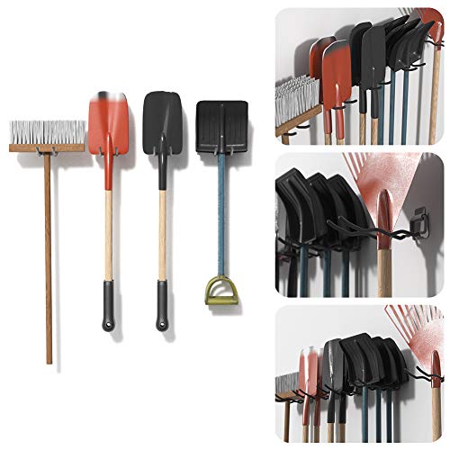 TORACK Garage Hooks Tool Organizer, 4 Pack Heavy Duty Steel 12" Wave Hooks, Wall Mount Garage Storage Utility Hook for Car Tires, Ladder, Chairs, Power Tools, Garden Tools - size: 4-pack 12" Wave Hooks