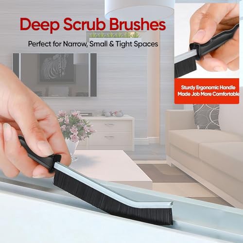 Crevice Cleaning Brush,6Pack Small Cleaning Brushes Grout Cleaner Brush Toilet Brush Scrub Brush for Shower Tile Skinny Gap Cleaning Tools for Household Use Bathroom (black-6pcs) - color: Black-6pcs