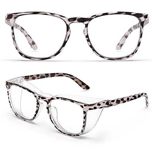 TOREGE Safety Glasses, Safety Goggles Protective Eyewear With Anti-Fog And Anti-Blue Light Lenses For Nurse Women (Leopard & Yellow) - color: Leopard & Yellow