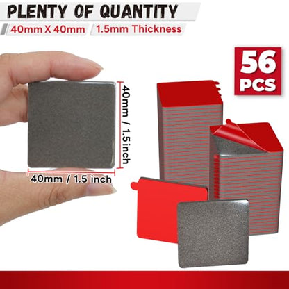 Tikfoam 56Pcs Double Sided Tape Pre Cut, Heat Resistant, Heavy Duty UltraSticky Mounting Adhesive Pad, 1.5x1.5 inch Square for Car, Home, Office and Outdoor, 1.5mm Thicked - size: 1.5x1.5 inch Square