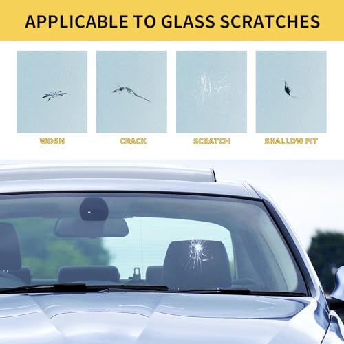 LOCBONDSO Windshield Chip Repair Kit, Quick Fix Windshield Repair Kit with Durable Fast Curing Resin, Repair Star-Shaped, Bull-Eye Cracks on Car Window & Glass