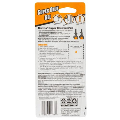 Gorilla Super Glue Gel Pen, 5.5 Gram (Pack of 2) - size: Pack of 2, style: Gel