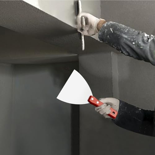 5Pcs Putty Knife Scrapers Stainless steel spatula Tool set，with a comfortable wooden handle，for Scrapering,Drywall Repairs and Spreading，Taping Drywall Wall Painting (Mixed pack2",3",4",5",6") - color: Mixed Pack2",3",4",5",6"