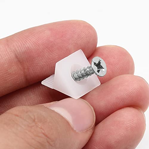 Bonsicoky 50 Pcs Repair Mending Wedges Fixing Sagging Drawer, Plastic Angle Code Drawer Fastener with Screws