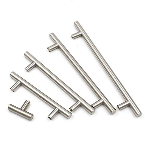 Goldenwarm 5Pack Brushed Nickel Cabinet Knobs Sliver Cabinet Knob Brushed Stainless Steel Drawer Pulls and Handles Bedroom Furniture Handles 50mm/2in Overall Length - color: ‎Brushed Stainless Steel, size: 5 Pack