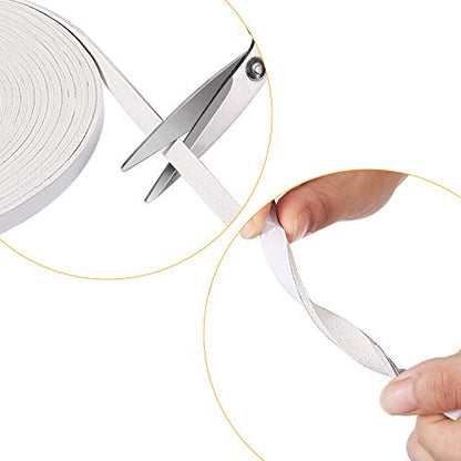 Hestya 1/8 in x 3/8 in x 32.8 ft Foam Draught Excluder Weather Strip Tape Weatherstrip Weather Seals for Door, Soundproofing Door Seal, Weatherstrip, Air Conditioning Seal Strip(5 mm,White) - size: 5 mm