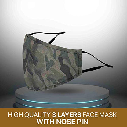 Face Mask from Large to 2XL(X-Large), with nose wire, adjustable loop, breathable (X-Large, Camo (4-Pack)) - color: Camo (4-pack), size: 1 Count (Pack of 4)