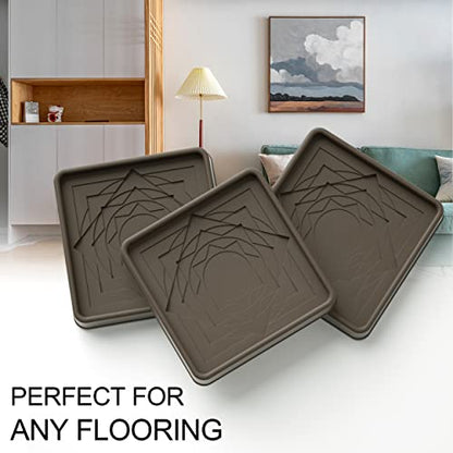 Furniture Coasters,8 Pcs 3" Furniture Caster Cups-Non Slip Furniture Pads Hardwoods Floors-Non Skid Furniture Grippers,Rubber Furniture Feet - color: 8pcs3"square Brown Star