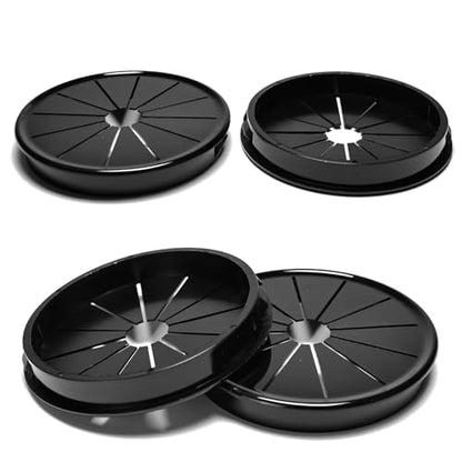 4 Pcs Cable Grommet, Snap Bushing 3-1/8" (80 mm) Mounting Diameter, Flexible Petal-Shaped Buckle Round Nylon Desk Grommet for Wires Through Countertop Cord Organizer and Protection, Black - style: 3-1/8" -RSB 4PCS
