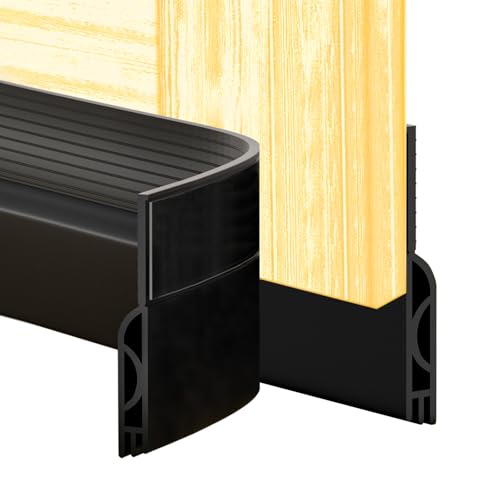 Door Draft Stopper,Door Sweep for Bottom of Door,Weather Stripping Door Seal Draft Guard Blocker Noise Cold Air Insulation Soundproofing for Exterior Interior Home Improvement(Black, 78") - color: Black, size: 78"