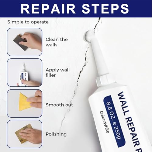 Efficient Drywall Repair Kit with Scraper, 2026 Upgrade Quick Drying Wall Mending Agent for Holes & Cracks, Multi-Functional Drywall Patch Paste Repair Kit for DIY Home Fix