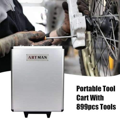 899pcs Home Repair Tool Set Kit, Toolbox Storage Case with Drawer, General Household Tool Kit, Tool Set Kit Home Tool Kit for All Purpose for Maintenance, Garden, Homeowner, Handyman,Silver - color: Silver
