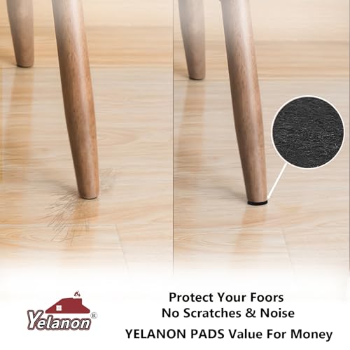 Yelanon Felt Furniture Pads -48 Pcs 1.5" Premium Felt Pads for Chair Legs Furniture, Floor Protectors for Hardwood Floors, Black - size: 48 pcs Round Black