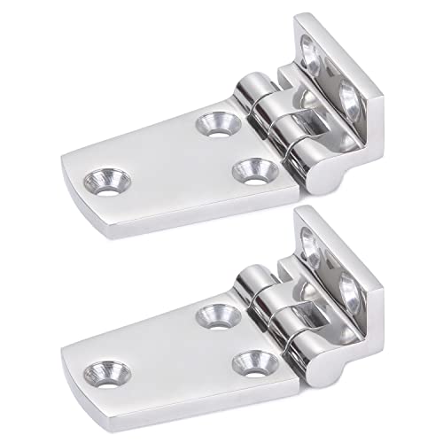Atibin Hardware Deck Marine Hinge Boat Mirror Stainless Steel Hinge Marine Heavy Polished Hatch Boat Hinges Offset SUS316 2.62 inch x 1.51 inch 2pcs - color: 2.62 inch x 1.51 inch 2pcs