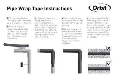 Orbit 53550 2" x 50' Pipe Wrap Tape - size: 20 Mil