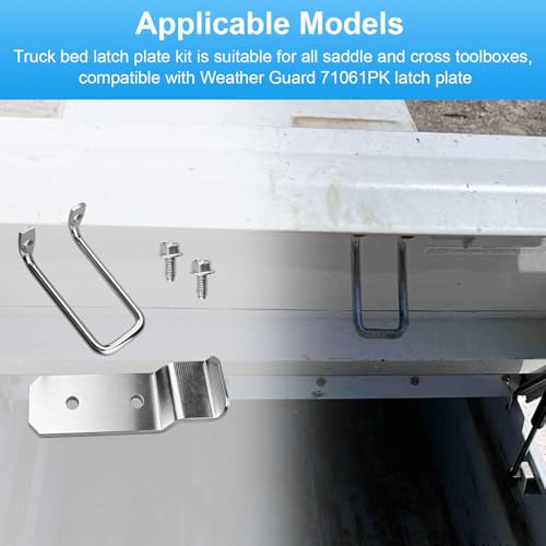 71061PK Latch Strike Plate for Weather Guard Tool Box Locks, Truck Bed Box Latch Lock Striker Plate Hardware Kit