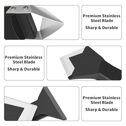 3 in 1 Silicone Caulking Tool with 5 Replaceable Pads - Stainless Steel Sealant Finisher & Grout Remover for Kitchen, Bathroom, Tile, Window, Sink Joints