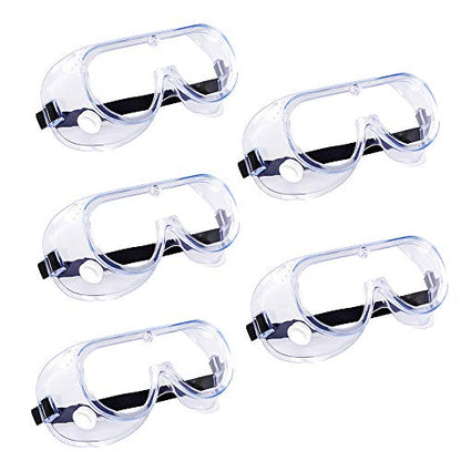 5 Pack Safety Goggles, Protective Safety Glasses, Soft Crystal Clear Eye Protection - Perfect for Construction, Shooting, Industrial, and More - color: 5 Pack