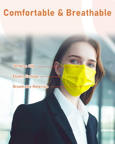 Face Masks Disposable 100 Pack, 4 Ply ASTM Level 3 Medical Grade, Breathable for Adult Outdoor Protection, Individually Wrapped for Home, School & Office, Elegant Monarch - color: Elegant Monarch