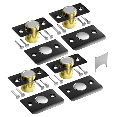 Tonitrui Silent Ball Catch, Adjustable Strong Magnet Door Catch，Using Noise Free, Replacing Door Ball Catch, with Identical Installation Dimension(4 Pack, Black) - color: Black, size: 4Pack