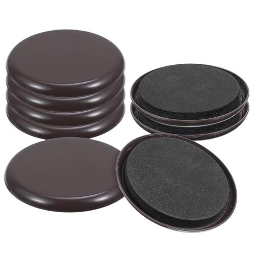8 PCS Furniture Sliders for Carpet, Round Plastic Moving Slider, 3.5 Inch Furniture Sliders for Hardwood Floors on Carpet Protectors(Brown) - style: Round