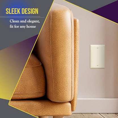 ENERLITES Blank Device Wall Plate, Gloss Finish, Standard Size 1-Gang 4.50" x 2.76", Polycarbonate Thermoplastic, 8801-LA, Light Almond - color: Light Almond, size: With Screws