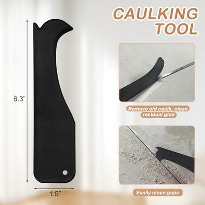 Quacc 4 PCS Caulking Tool Set, Reusable Sealant Grout Finishing Tools Caulk Removal Applicator for Kitchen, Bathroom, Window, Floor, Sink Joint - Orange