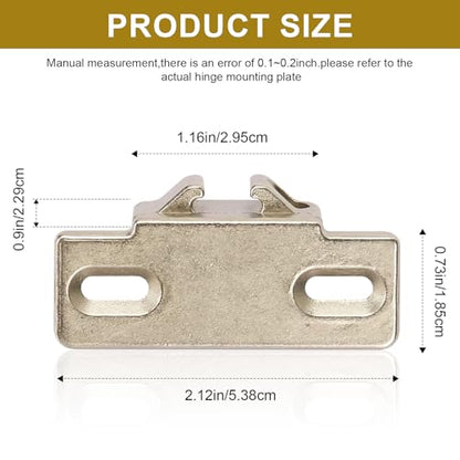 Hinge Mounting Plate Replacement for Blum 1 5/8" Overlay 110 Degree Compact 33 Edge, Edge Mount Plates for Blum Face Frame Overlay Hinge, Hinges for Cabinet Doors, Self Closeing Hinges