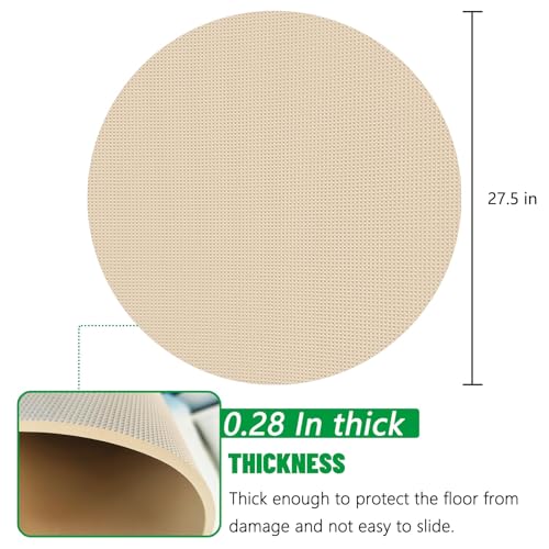2Pcs Round Recliner Floor Protector Recliner Pads Swivel Chairs Recliners Rug for Floor Circle Anti Slip Furniture Pads Rubber Non Skid Furniture Gripper Mats - size: R-Camel-2Pcs-27.5"