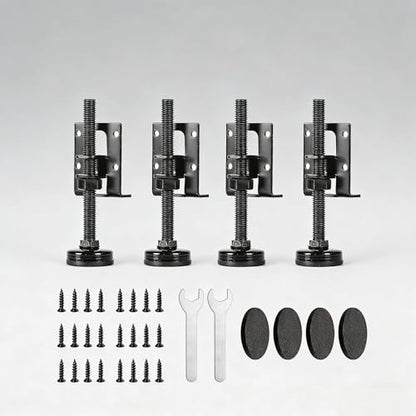 Heavy Duty Leveling Feet Furniture Legs 4 Pack, Sturdy Adjustable Furniture Levelers for Table, Workbench, Cabinet, Wardrobe, Non-Slip & Rustproof Support with Floor Protection