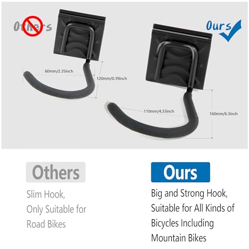 Sinoer Bike Storage Rack,Bike Wall Rack, 6 Bike Rack Wall Mount bicycle rack for garage Garage Organize,Vertical Bike Rack-5 Helmets Hook - style: 6 Bikes - 20 inch - 3 Panels
