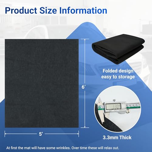 FLEXIMOUNTS 6x5 Ft Extra Large Garage Floor Mat - Waterproof Oil Absorbent Surface, Stay-in-Place Garage Flooring Roll for Under Car - size: 6' x 5'