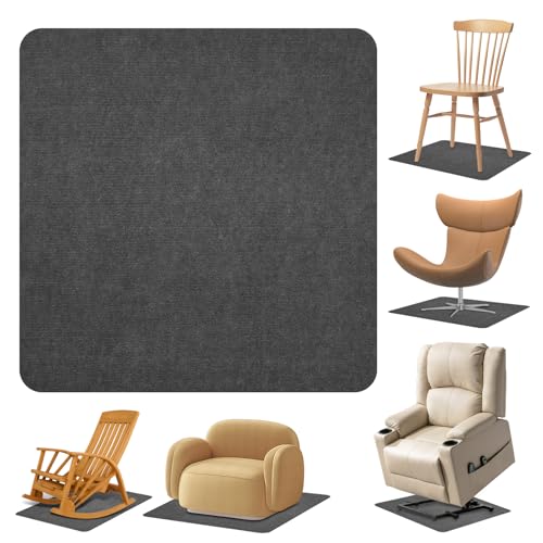 Recliner Pads for Hardwood Floors, Non Slip Recliner Grippers, Furniture Pads Floor Mats for Carpet, Anti Slide Office Chair Mat for Floor Protector, 35"x35" (1 Pack Grey) - color: Grey, size: 35"x35"-1pack