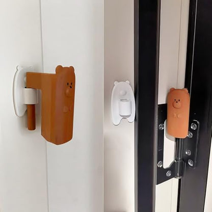 Door Pinch Guard,Slam Stoppers,Soft Stopper Hinge,Hanging Rubber Wedge,Brown,2PCS - color: Brownx2