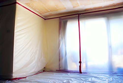 Plastic Sheeting (10' x 25') Long, 6 Mil Polyethylene Film & 12 Pack of Painters Plastic Drop Cloth 9x12 Feet.