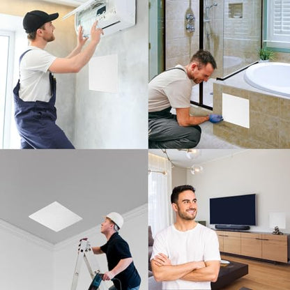 Morvat Adjustable Spring Access Panel 14"x14" Inches, for Drywall, Ceiling, Electrical, Plumbing Heavy-Duty & Easy Install, Wall Hole Cover Plate, White | Fits 9"x10" - 14"x14" Inches | (10-Pack) - size: 14x14 - 10PK