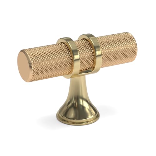 goldenwarm 10 Pack Knurled Gold Cabinet Knobs Brushed Gold Cabinet Knobs Brushed Brass Drawer Pull Handles Kitchen Dresser Hardware for Bedroom Cupboard, Single Hole - color: Knurled Rose Gold, size: 10 Pack