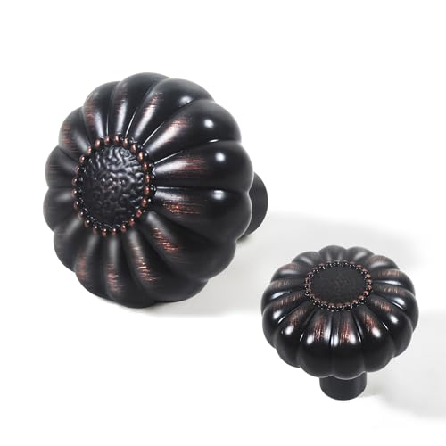 Oil Rubbed Bronze Vintage Cabinet Knobs 4 Knob Antique Brass Retro Old Style, Closet Dresser Cupboard Drawer Furniture Door Pulls, Kitchen Bathroom Farmhouse Handles Unique Rustic Dressers Pull - color: Alloy Oil Rubbed Bronze, size: 4pack